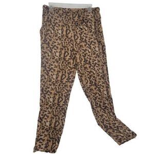 Vince Camuto Women SzS Brown Leopard Casual Pants Joggers Mobwife Y2K Boho Beach